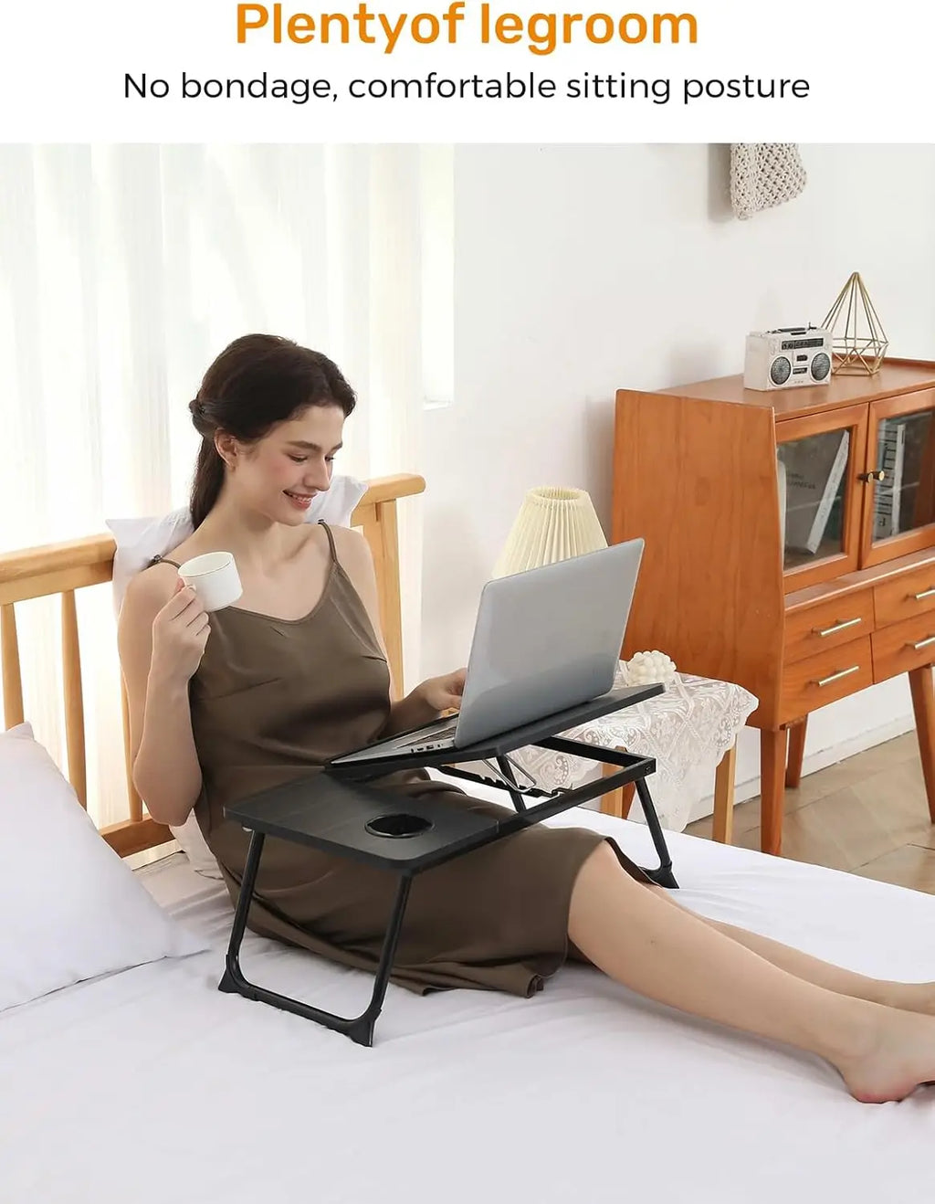 Versatile Bed Table with Cup Holder